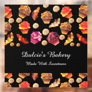 Cute Colourful Bakery, Chef, Caterer, Pastry Maker Window Cling