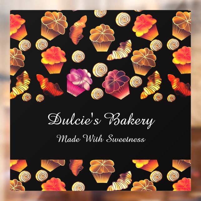 Cute Colourful Bakery, Chef, Caterer, Pastry Maker Window Cling (Sheet 2)