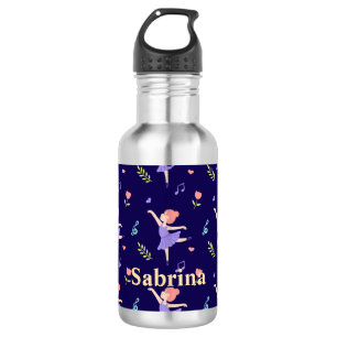 Cute Colourful Ballerina Girls' Personalized 532 Ml Water Bottle