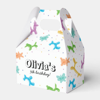 Cute Colourful Balloon Animals Birthday Party Favor Box