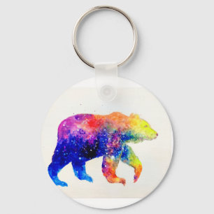 Cute colourful bear keychain