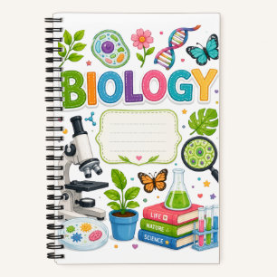 Cute Colourful Biology Science Student Personalize Notebook