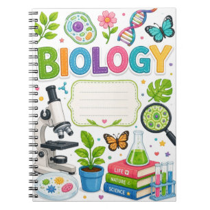 Cute Colourful Biology Science Student Personalize Notebook