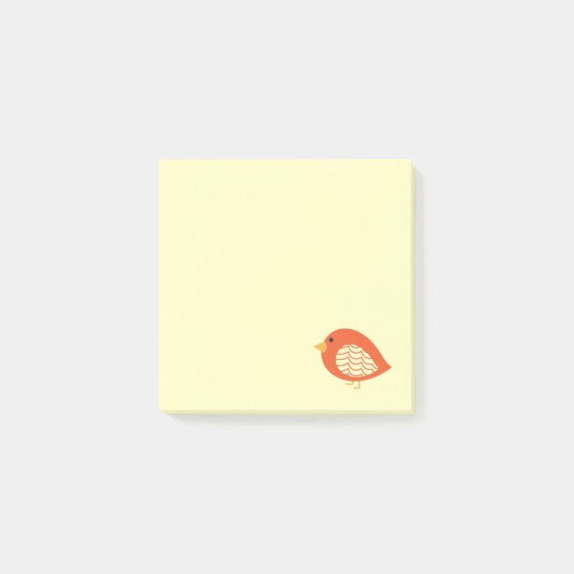 Cute colourful bird illustration post-it notes (Front)