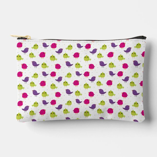 Cute colourful birds   accessory pouch (Front)