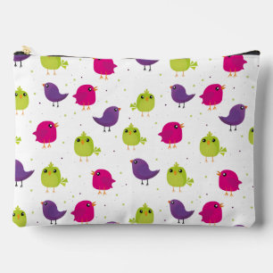 Cute colourful birds  accessory pouch