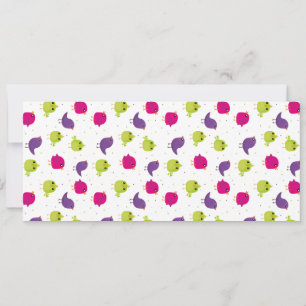 Cute colourful birds advice card