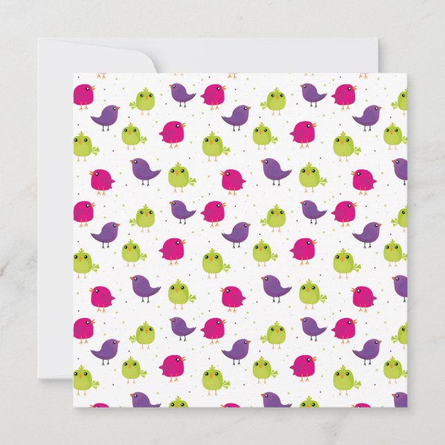 Cute colourful birds   announcement (Front)