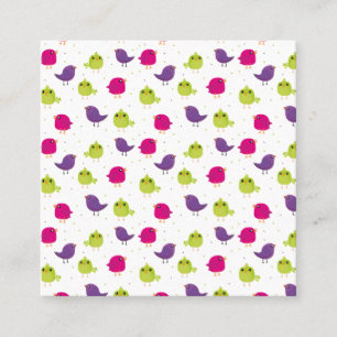 Cute colourful birds  appointment card