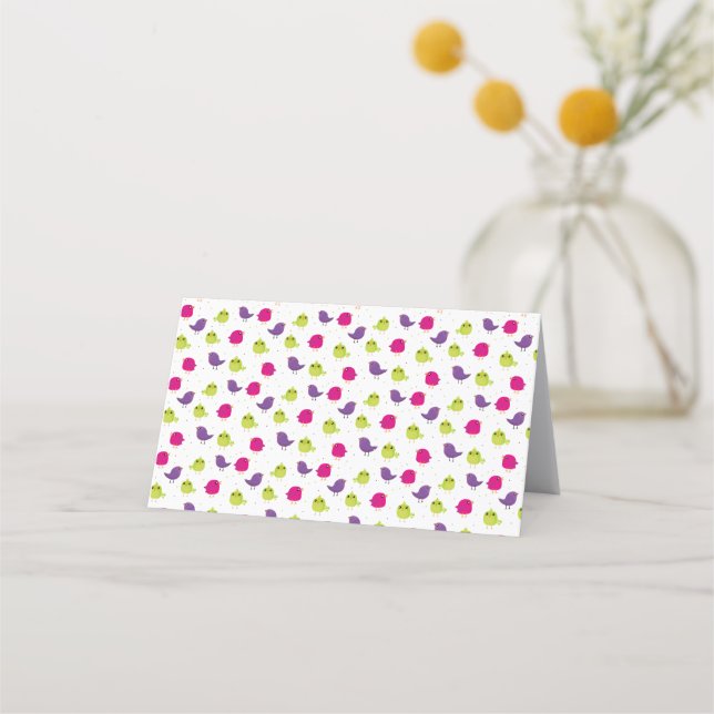 Cute colourful birds   appointment card (Front)