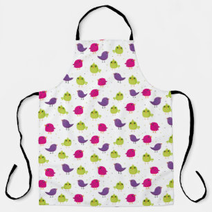 Cute colourful birds  apron