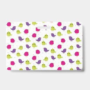 Cute colourful birds  badge