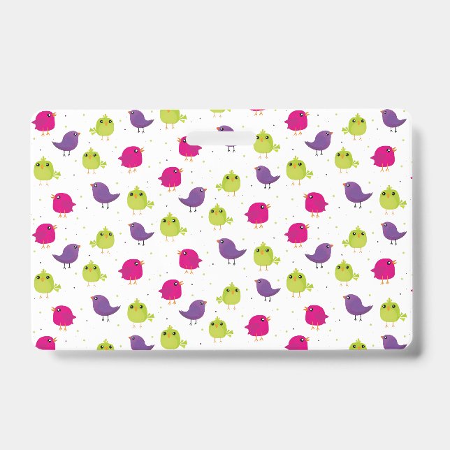 Cute colourful birds  badge (Front)