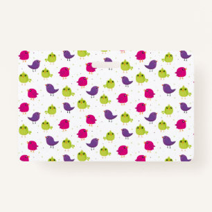 Cute colourful birds badge