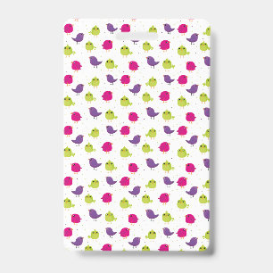 Cute colourful birds badge