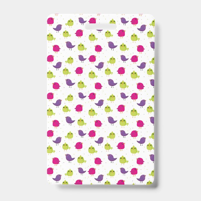Cute colourful birds  badge (Front)