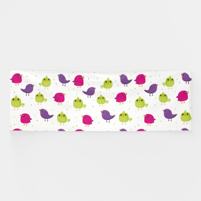 Cute colourful birds  banner (Horizontal)