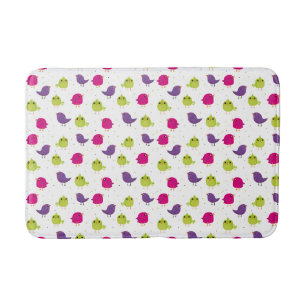Cute colourful birds bath mat