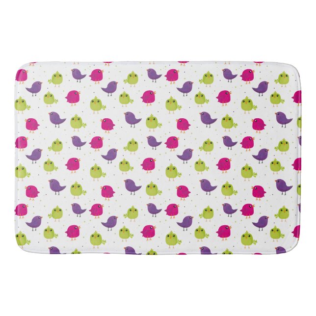 Cute colourful birds  bath mat (Front)
