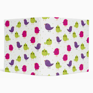 Cute colourful birds  binder