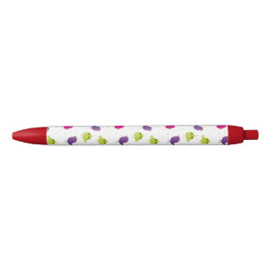 Cute colourful birds black ink pen