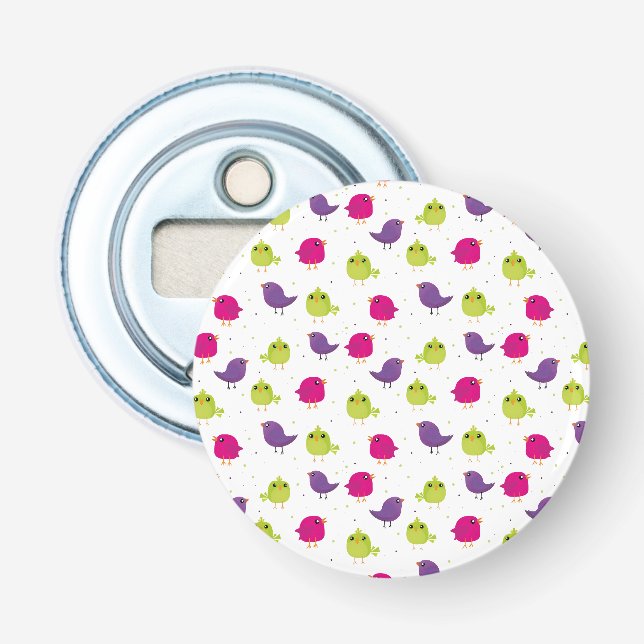 Cute colourful birds   bottle opener (Front)