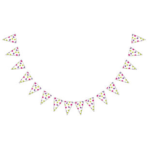 Cute colourful birds bunting flags