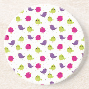 Cute colourful birds  coaster