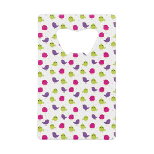 Cute colourful birds  credit card bottle opener