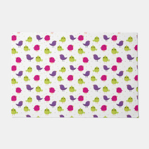 Cute colourful birds   doormat