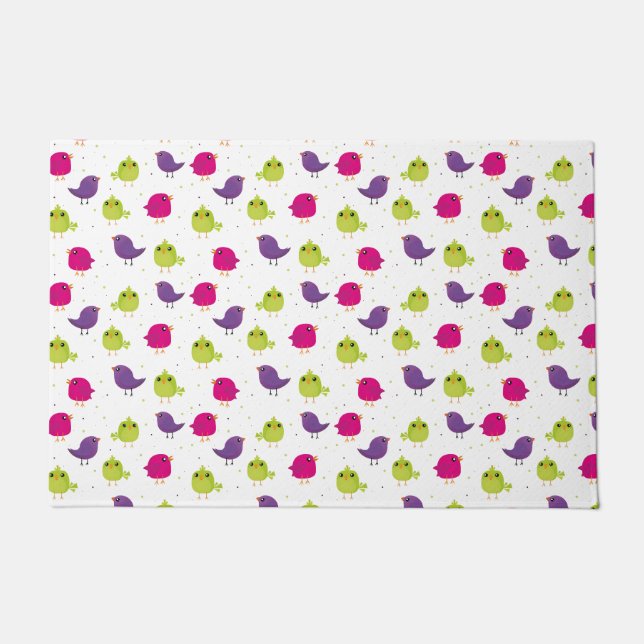 Cute colourful birds   doormat (Front)