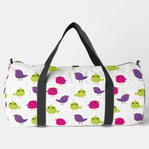 Cute colourful birds  duffle bag
