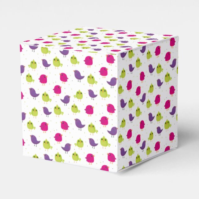 Cute colourful birds  favor box (Front Side)