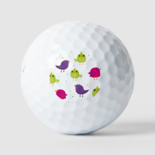 Cute colourful birds   golf balls
