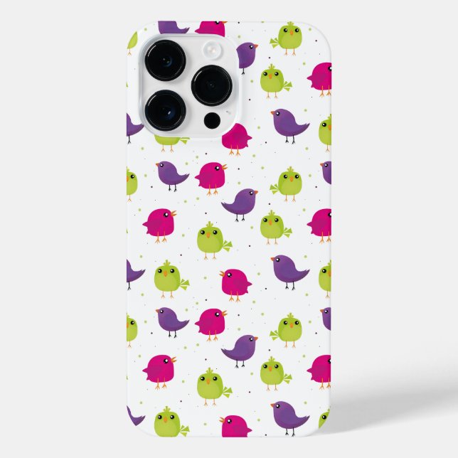 Cute colourful birds   iPhone case (Back)