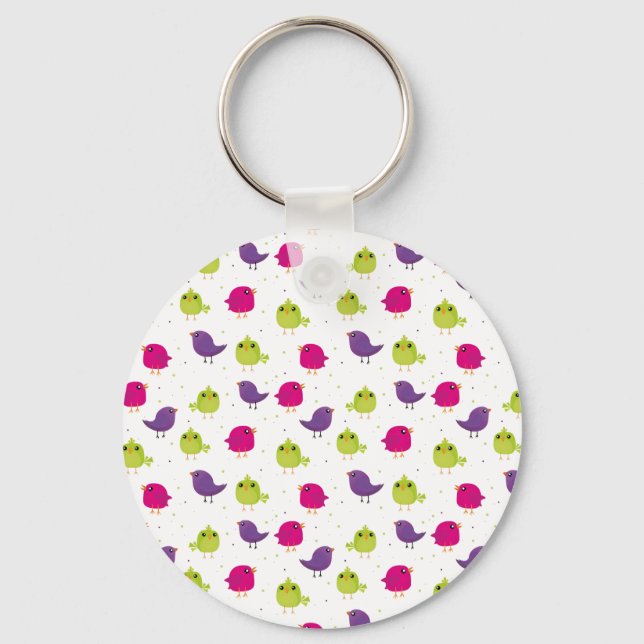 Cute colourful birds  keychain (Front)