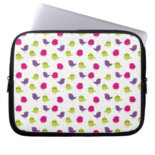 Cute colourful birds laptop sleeve