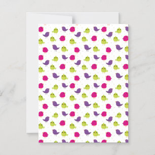 Cute colourful birds magnetic invitation