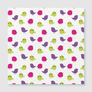 Cute colourful birds magnetic invitation
