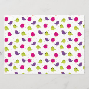 Cute colourful birds menu
