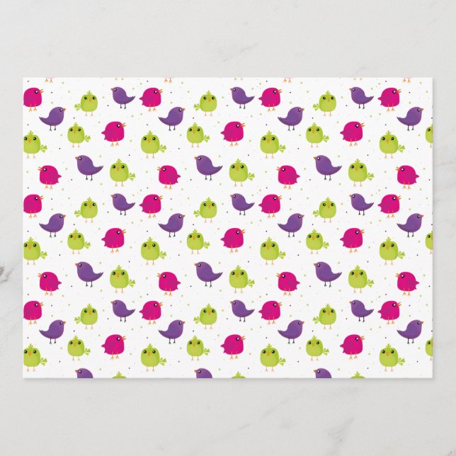 Cute colourful birds  menu (Front)