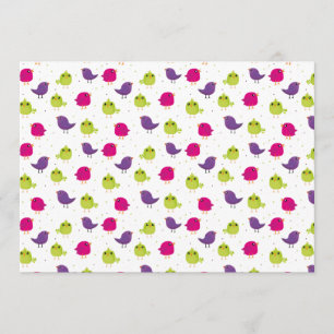 Cute colourful birds menu