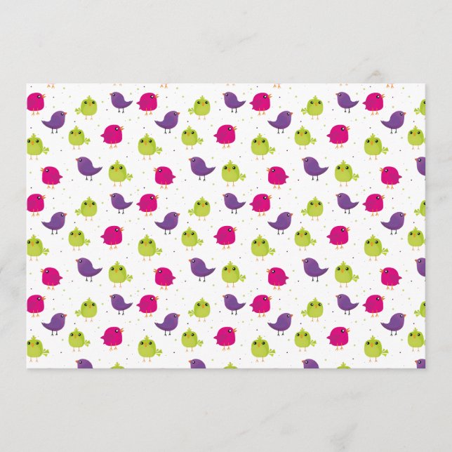 Cute colourful birds   menu (Front)