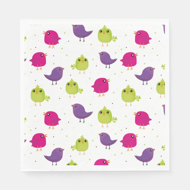 Cute colourful birds   napkin (Front)