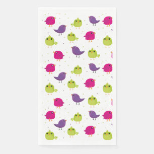 Cute colourful birds napkin