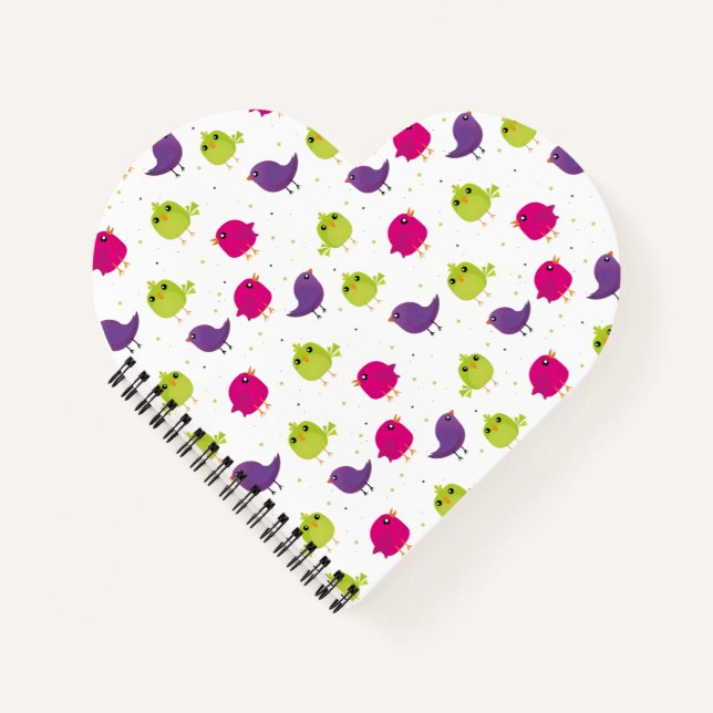 Cute colourful birds  notebook (Front)