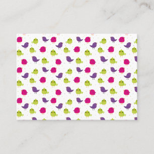 Cute colourful birds place card