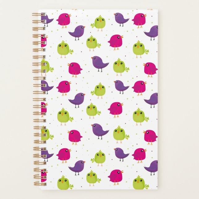 Cute colourful birds   planner (Front)