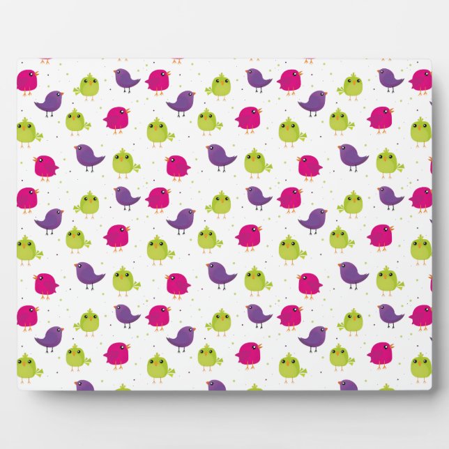 Cute colourful birds  plaque (Front)