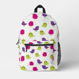 Cute colourful birds  printed backpack